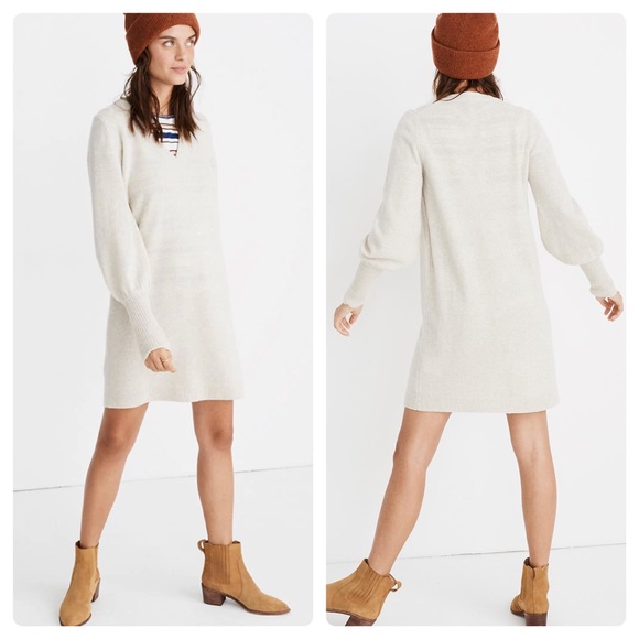Madewell Dresses & Skirts - Madewell Bubble-Sleeve Sweater Dress Size Small